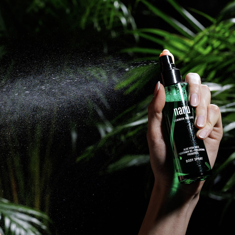 NARU Body & Face Spray in der Anwendung